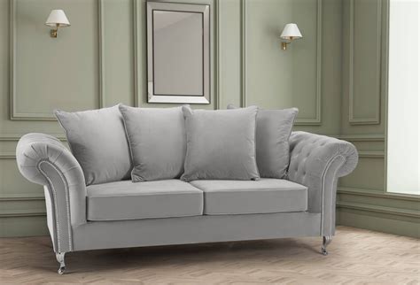 It is a material available in many colours, intense or light ones, that can transform your living room for good. Velvet Light Grey 3 Seater Wilmslow Sofa | Sofa, Seater ...