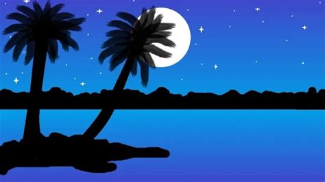 Beautiful Moonlight Scenery Step By Step Ms Paint Computer Drawing