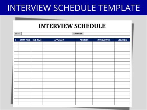 Interview Schedule Template Editable Word Form Hr Template Human