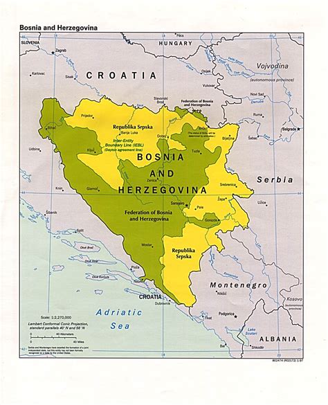 Bosnien Herzegovina Politische Karte