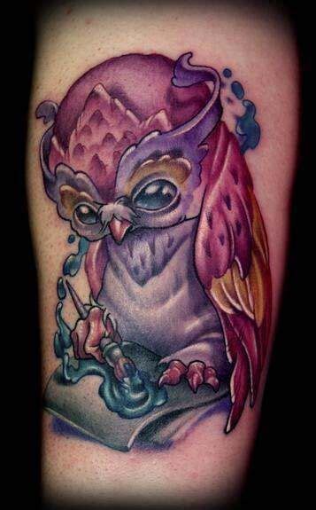 12 Best New School Owl Tattoo Designs Petpress Tatoo Art Color