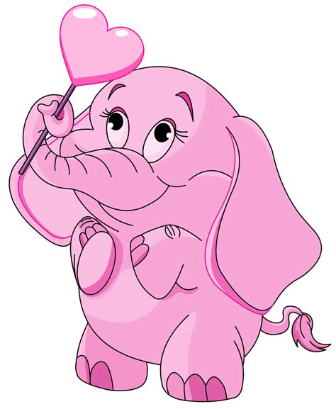 Pink Love Elephant Png Clipart Cartoon Elephant Elephant Clip Art