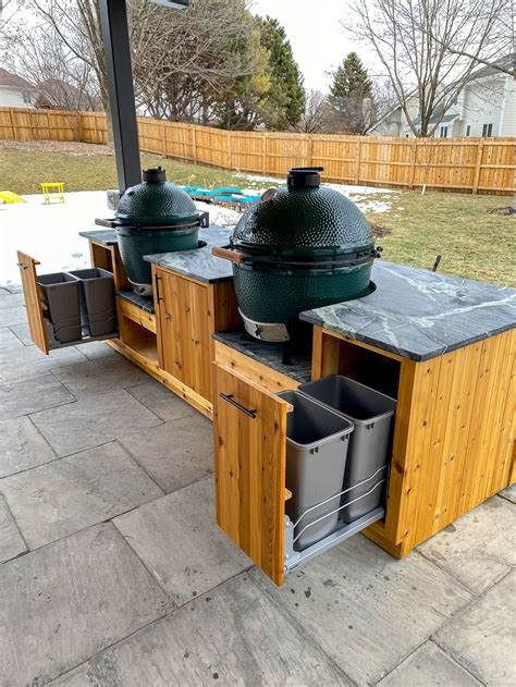 Double Big Green Egg Table Plans Seared And Smoked In 2022 Diy Outdoor Kitchen Big Green