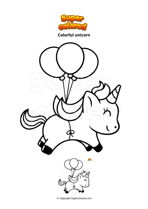 Coloring Page Colorful Unicorn