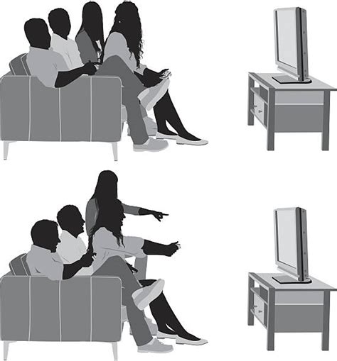 Best Group Watching Tv Illustrations Royalty Free Vector Graphics