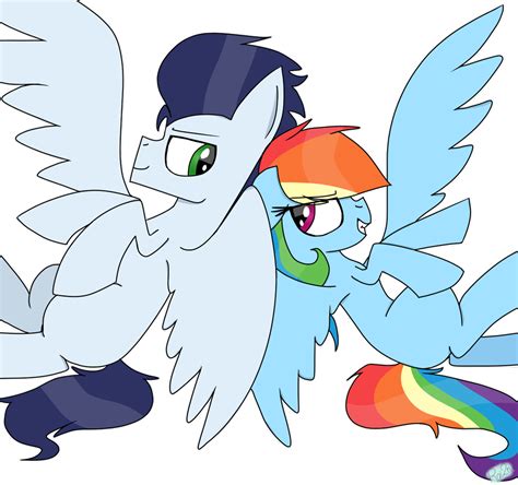 Safe Artist Rai N Character Rainbow Dash Character Soarin Species Pony Ship