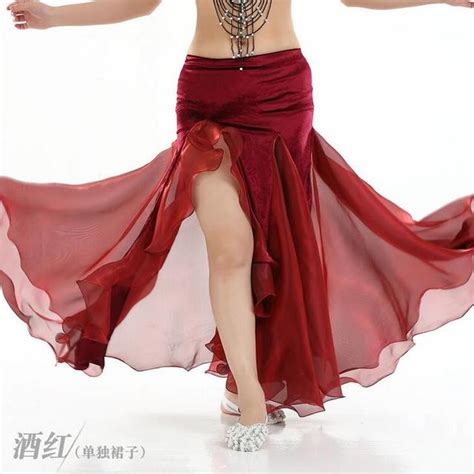 New Arrival Sexy Side Split Belly Dance Skirt For Women Sexy Stage Performance Dancing Skirts