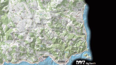 Map Of The Dayz World A Zombie Mod For The Game Arma Ii Imaginarymaps