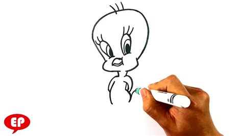 How To Draw Tweety Bird Looney Tunes Beginners Step By Step Youtube
