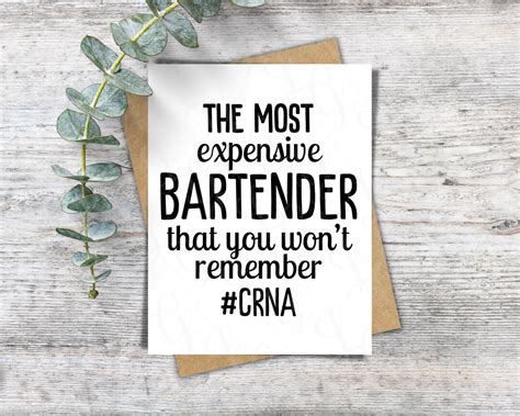 Most Expensive Bartender You Wont Remember Card Anesthesia Card Funny