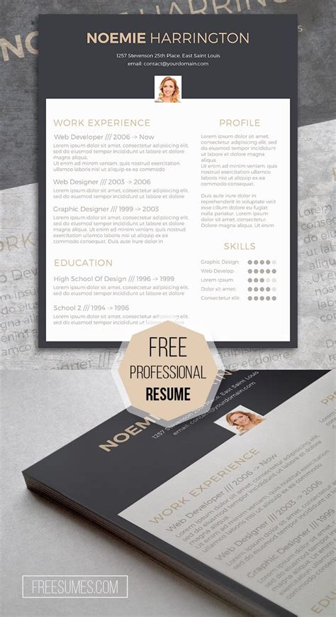 A Professional Resume Template With An Elegant Black And White Color