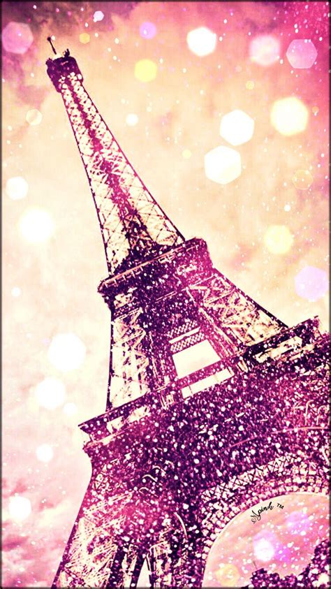 Vintage Glitter Eiffel Tower Wallpaper Pink Paris Art Eiffel Tower