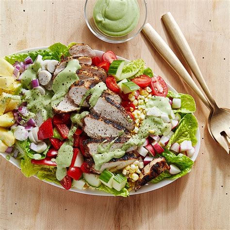 Chicken Cobb Salad With Creamy Avocado Lime Dressing Recipes Ww Usa