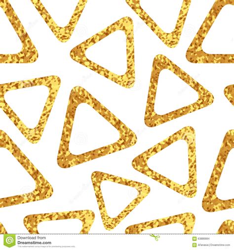 Geometric Background With Golden Triangles On White Stock Vector