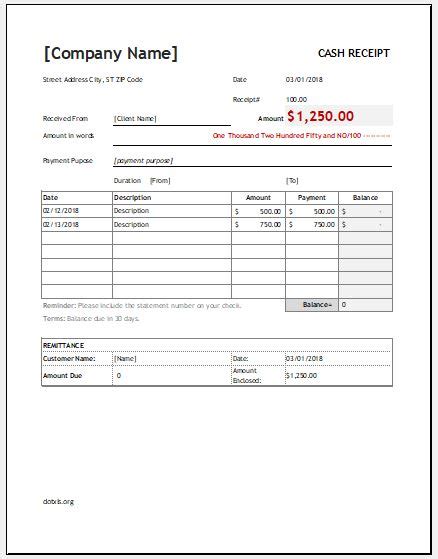 Cash Receipt Log Template Receipt Template Cash Receipt Template Images