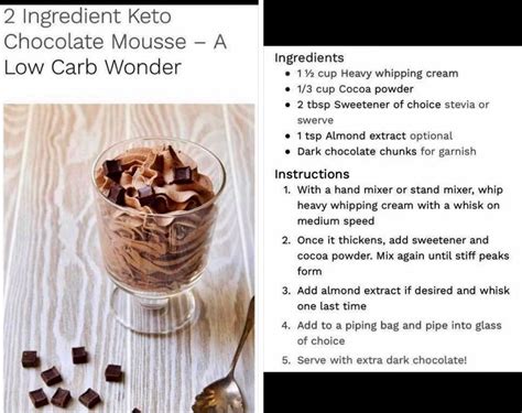 Thankfully your inner chocoholic doesn't have to be sacrificed to follow a specific meal plan. Keto Chocolate Mousse | Keto chocolate mousse, Mousse ...