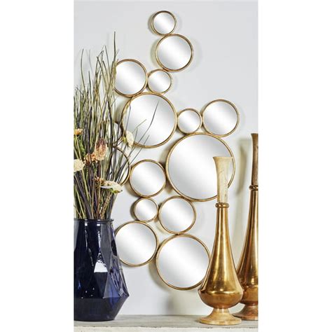 Cosmoliving By Cosmopolitan Contemporary Large Gold Metal Circles Wall