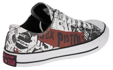 shoes converse chuck taylor all star ox sex pistols c151195 white black red snowboard shop