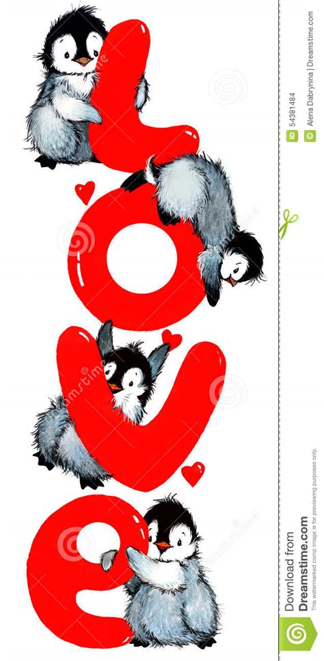 Maybe you would like to learn more about one of these? Valentine Day Penguin, Red Heart. Watercolor Illustration Stock Illustration - Illustration of ...