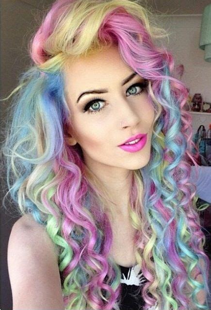Pastel Rainbow Hair Rainbow Hair Color Hair Color Crazy Hair Color