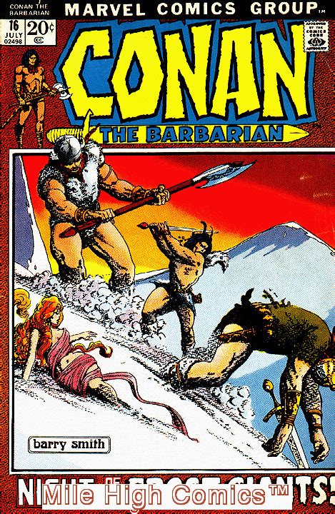 conan 1970 series conan the barbarian marvel 16 very good comics book comic books