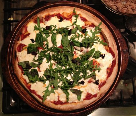 223homemade Pizza With Fresh Mozzarella Basil And Arugula Perfect