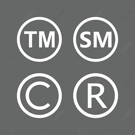 Vector Illustration Set Of Copyright Registered Trademark And Smartmark