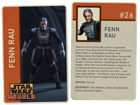 Image Fenn Rau Card Star Wars Rebels Wiki Fandom Powered By Wikia