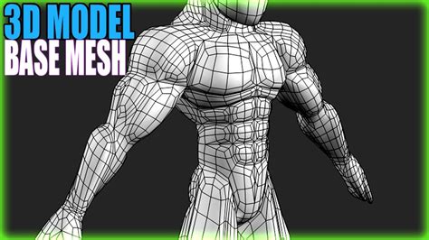 Male Base Mesh Muscular Cartoon Fighter Character 3d