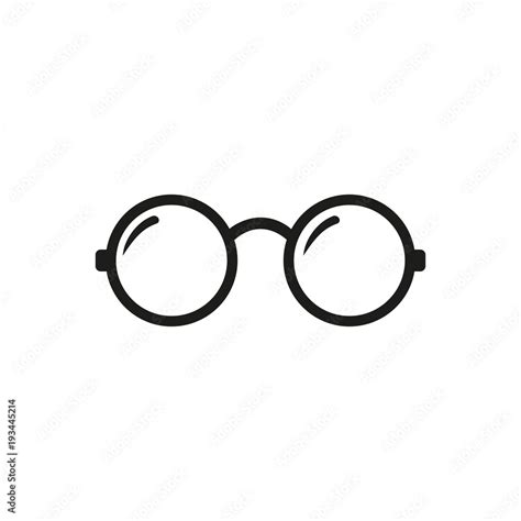 Round Glasses Icon Round Glasses Vector Isolated On White Background