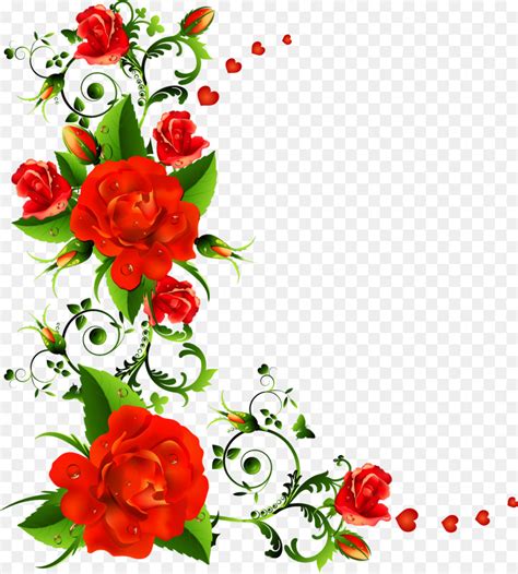 Rose Flower Bouquet Clip Art Red Rose Border Png Download 17531445