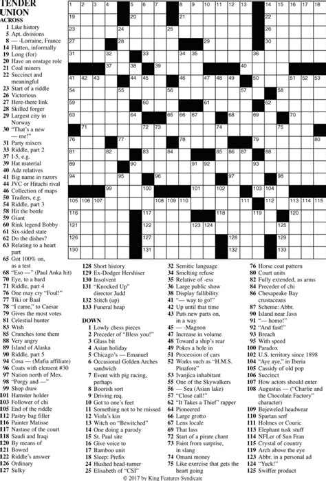 Free Printable Frank Longo Sunday Crossword Puzzles Printable