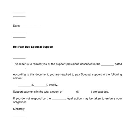 Spousal Support Letter Template Word And Pdf