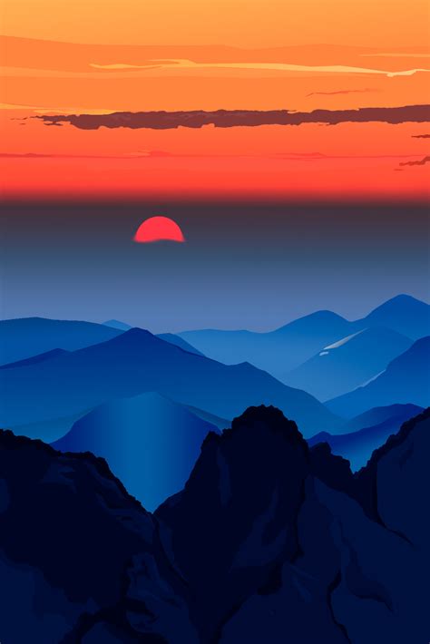 Adrián Alfonso Sunset Over The Mountains 2d