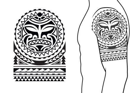 Maori Tribal Style Tattoo Pattern Fit For A Shoulder Arm With Example