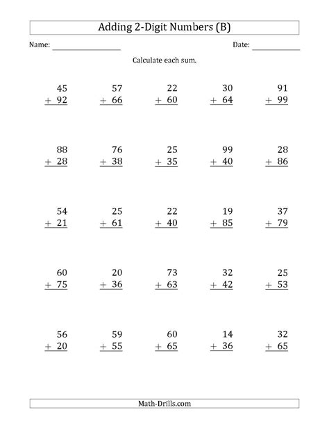 4 Free Math Worksheets Second Grade 2 Addition Adding Whole Tens 3