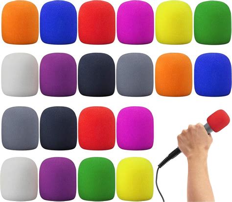 20 Pack Colorful Microphone Cover Microphone Foam Windscreen Cover