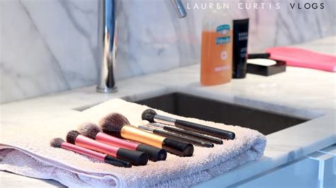 Wipe the brush with a clean, dry cloth and shake it over the sink to remove excess water. How To Clean Your Makeup Brushes! - YouTube