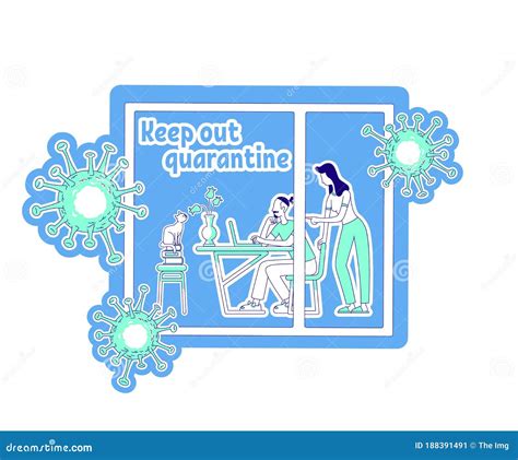 Keep Out Quarantine Thin Line Concept Vector Illustration Stock Vector