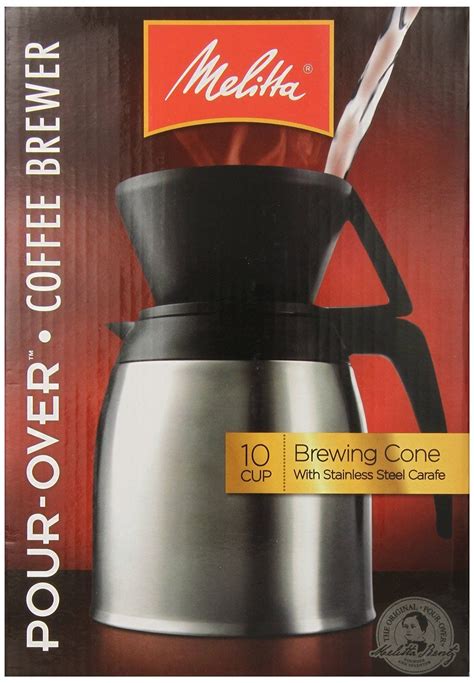 Melitta Pour Over Coffee Brewer And Stainless Steel Carafe Set With
