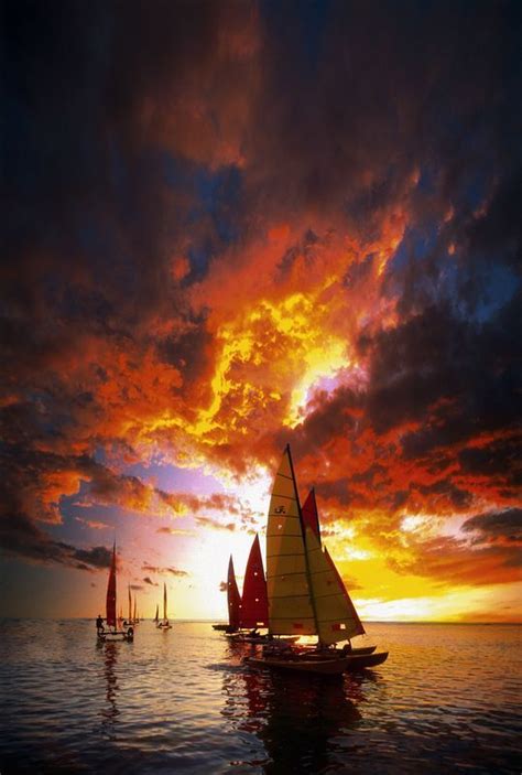 Sailing Into The Sunset Beautiful Sunset Sailing Boat