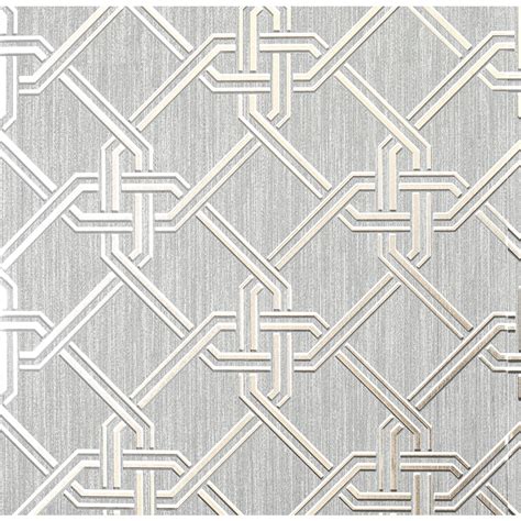 Sample Arthouse Gianni Metallic Foil Geo Twist Knot Pattern Textured