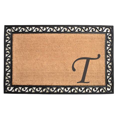Durable and easy to maintain. Home & More Rembrandt 30 in. x 48 in. Monogram T Door Mat ...