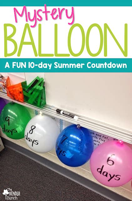 Mystery Balloon Fun Summer Countdown School Activities School