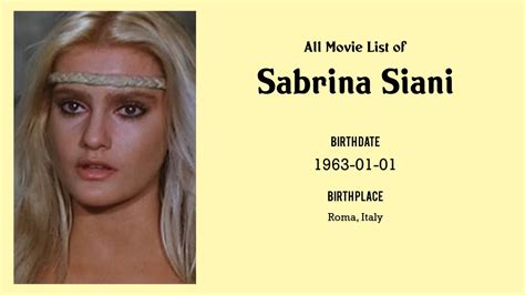 Sabrina Siani Movies List Sabrina Siani Filmography Of Sabrina Siani Youtube