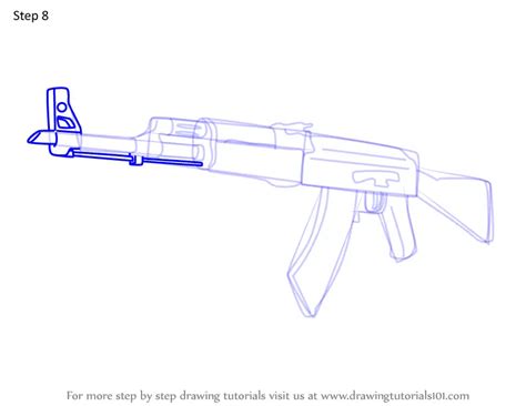 Learn How To Draw Ak 47 From Counter Strike Counter Strike Step By