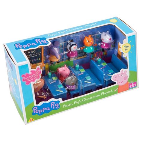 Peppa Pig Classroom Set 7 Figure Edition School Playset Rare Deluxe