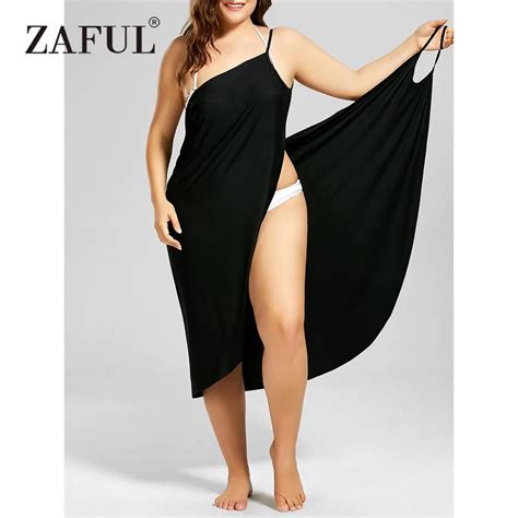 Zaful Plus Size Beach Cover Up Wrap Dress Bikini Swimsuit Bathing Suit Cover Ups Robe De Plage