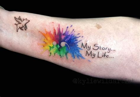 Splatter Rainbow Watercolor Tattoo Viraltattoo