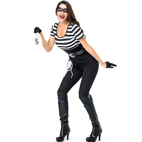 Costumes Mens Adult Basic Value Burglar Fancy Dress Costume Robber Thief Party Outfit Women